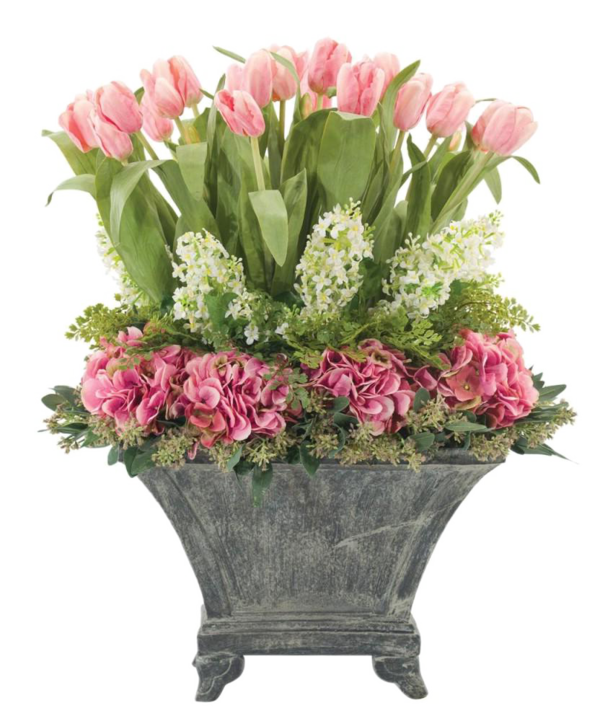 Transparent Floral Design Table Flowers Pink Plant for Valentines Day