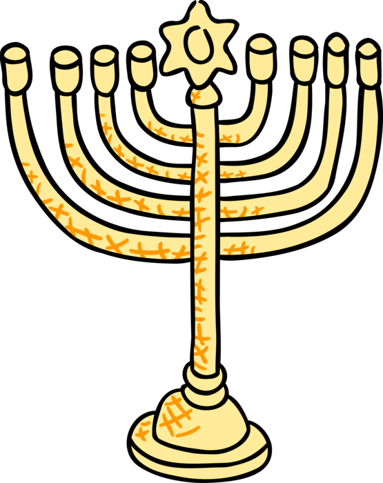 Transparent Menorah Hanukkah Candle Yellow Candle Holder for Hanukkah