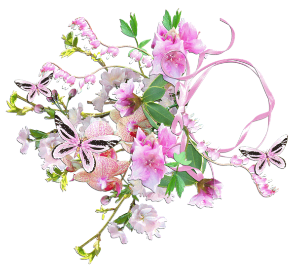 Transparent Floral Design Flower Flower Bouquet Pink for Valentines Day