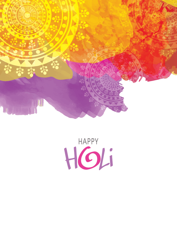 Transparent Holi Festival Color Text Orange for Holi