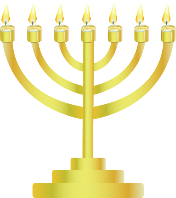 Transparent Hanukkah Menorah 1 Maccabees Yellow Candle Holder for Hanukkah