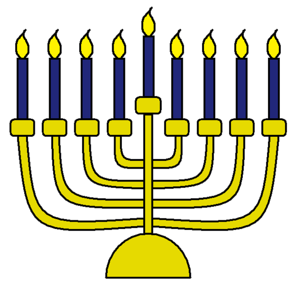 Transparent Hanukkah Menorah Dreidel Yellow Text for Hanukkah