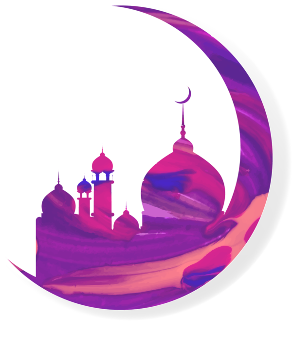 Transparent Islam Quran Muslim Pink Purple for Ramadan