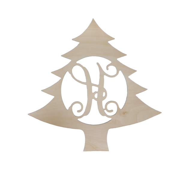 Transparent Monogram Wood Christmas Tree Christmas Ornament Leaf for Christmas