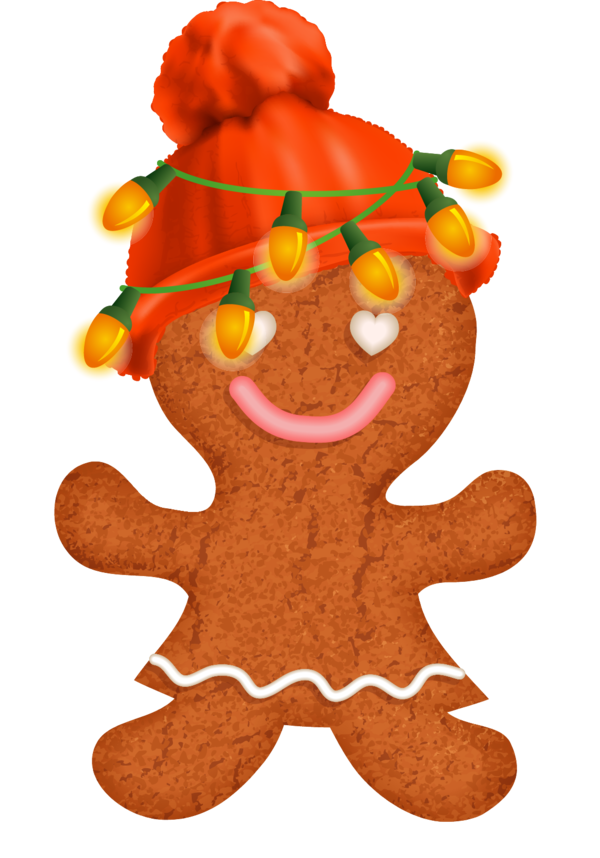 Transparent Gingerbread Lebkuchen Christmas Ornament Food for Christmas