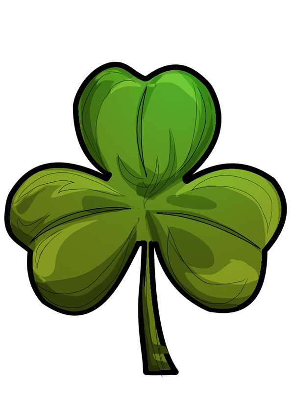 Transparent Leaf Shamrock Plant Stem Green for St Patricks Day