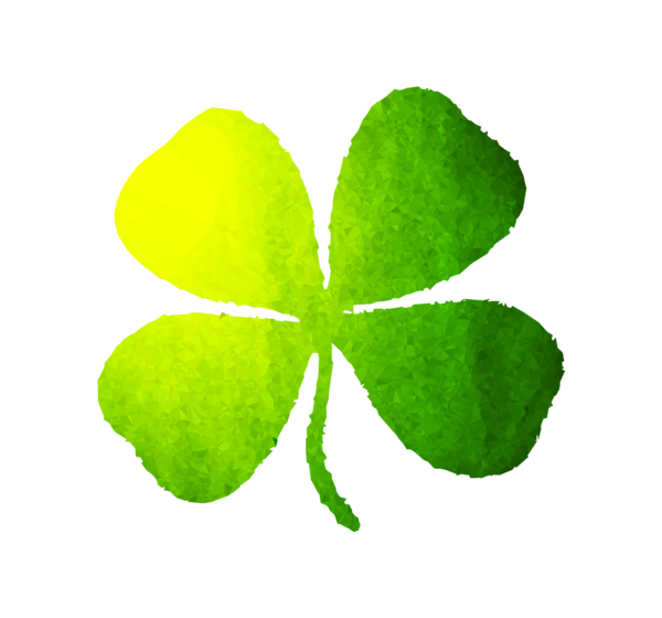 Transparent Leaf Shamrock Green for St Patricks Day