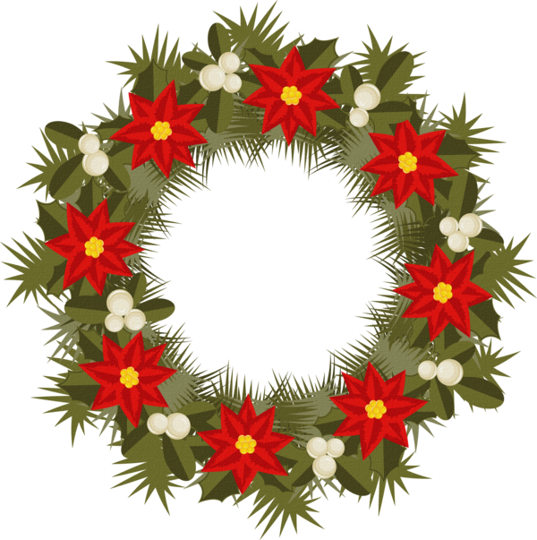 Transparent Santa Claus Christmas Wreath Decor Flower for Christmas