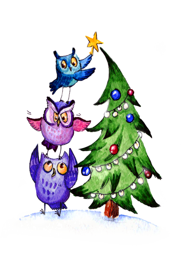 Transparent Owl Christmas Tree Christmas Ornament for Christmas