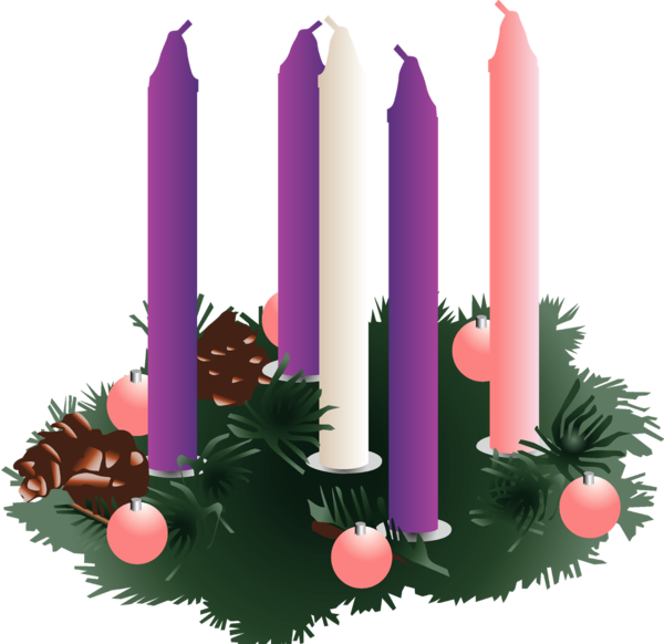 Transparent Advent Wreath Advent Candle Advent Pink Pine Family for Christmas