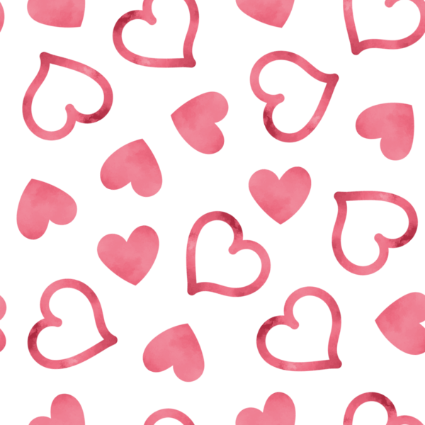 Transparent Heart Cartoon Color Pink for Valentines Day