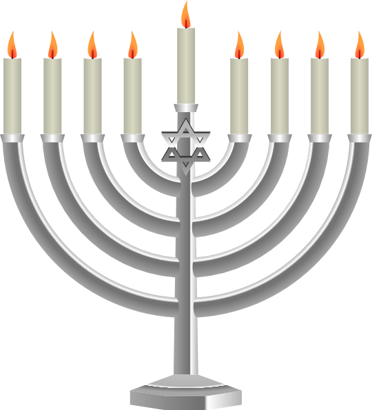 Transparent Menorah Jewish Holiday Candle Event for Hanukkah