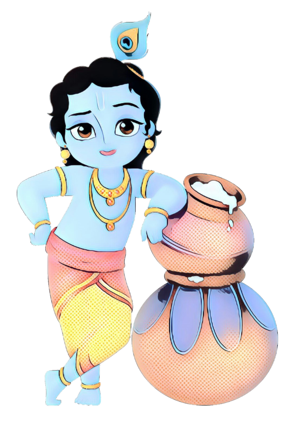 Transparent Krishna Krishna Janmashtami Love Cartoon Animation for Janmashtami