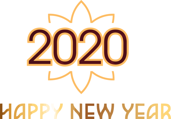 Transparent New Year 2020 Text Font Logo for Happy New Year 2020 for New Year