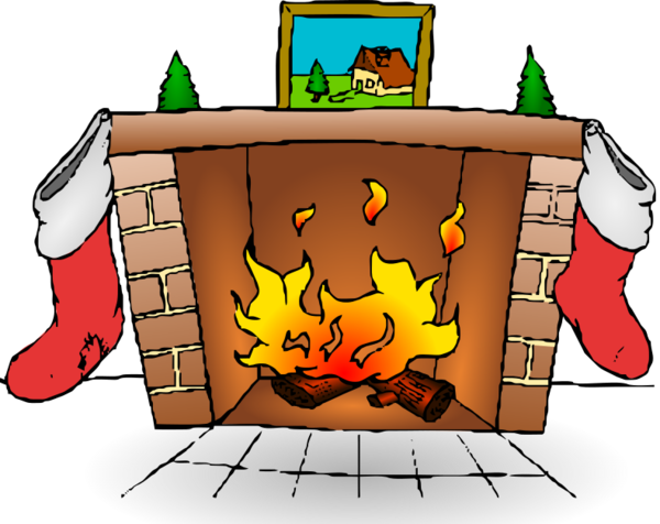 Transparent Fireplace Fireplace Mantel Chimney Cartoon Recreation for Christmas