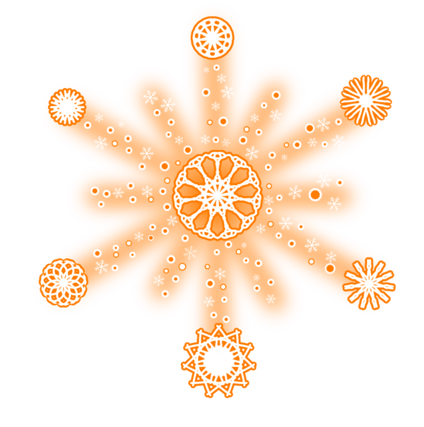 Transparent Christmas Snow Snowflake Orange Circle for Christmas
