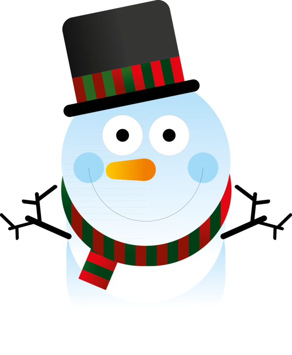 Transparent Christmas Snowman Character for Christmas