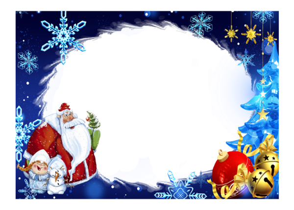 Transparent Christmas Ornament Santa Claus Picture Frames Blue Christmas for Christmas