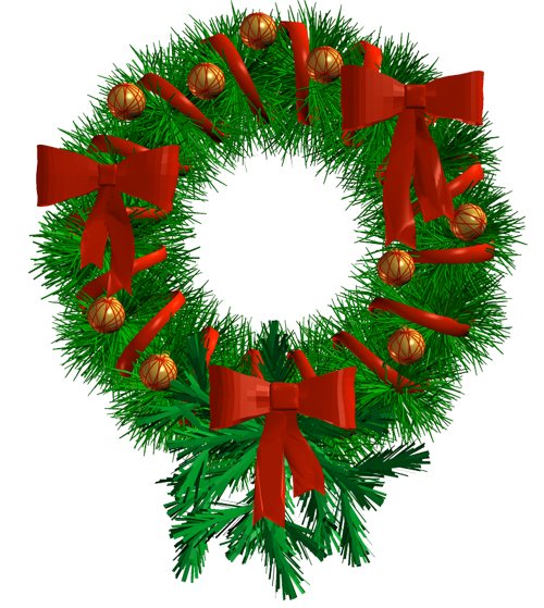 Transparent Christmas Wreath Garland Fir Pine Family for Christmas