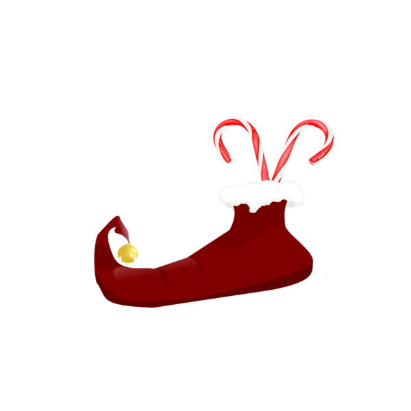 Transparent Ded Moroz Christmas Christmas Elf Red Footwear for Christmas
