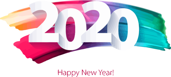 Transparent New Years 2020 Text Font Logo for Happy New Year 2020 for New Year