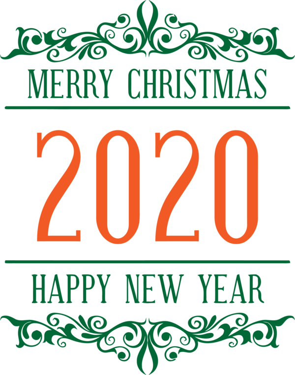 Transparent New Year 2020 Text Green Font for Happy New Year 2020 for New Year