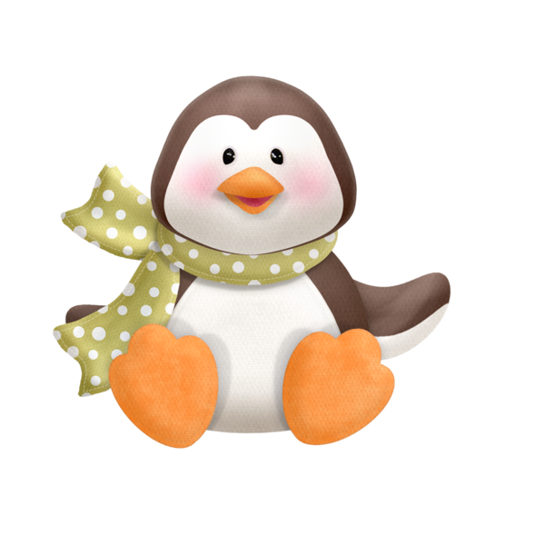 Transparent Penguin Christmas Santa Claus Flightless Bird Stuffed Toy for Christmas