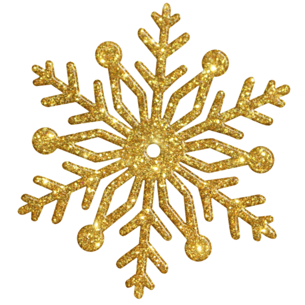 Transparent Snowflake Snow Shape Decor Gold for Christmas