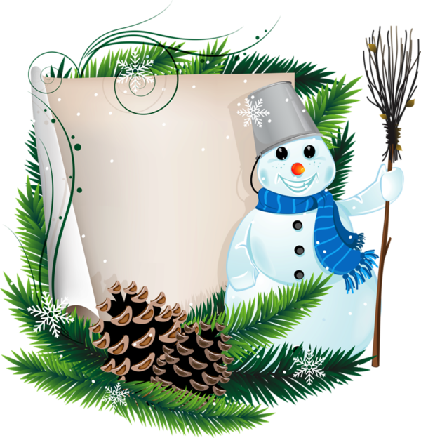 Transparent New Year Paper Holiday Snowman Fir for Christmas