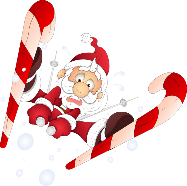 Transparent Drawing Skiing Christmas Santa Claus for Christmas