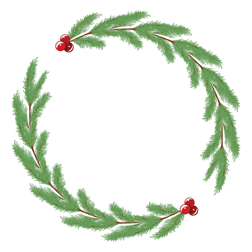 Transparent Round Christmas Frame with Pine for Christmas