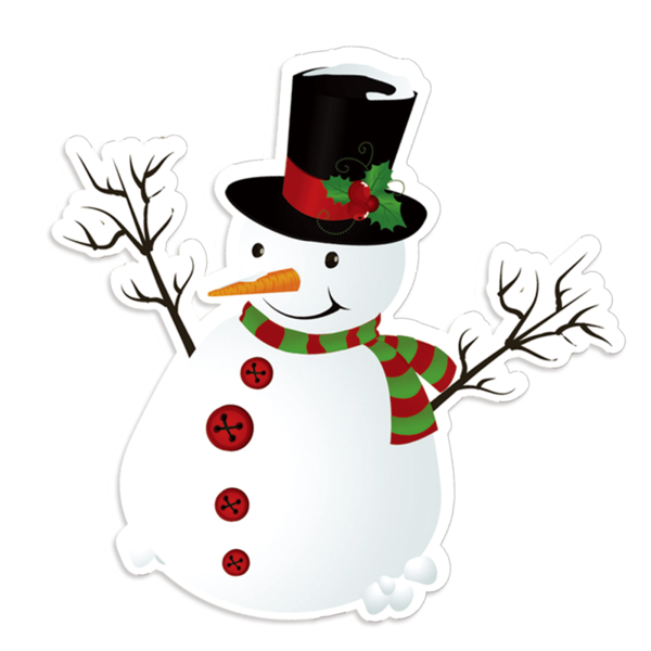 Transparent Snowman Drawing Line Art Christmas Ornament for Christmas