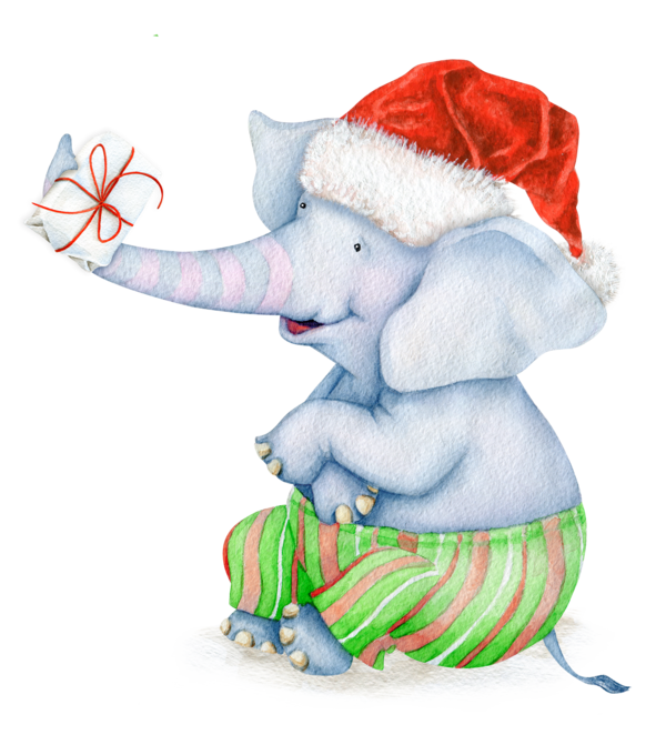 Transparent African Elephant Paper Christmas Christmas Ornament for Christmas