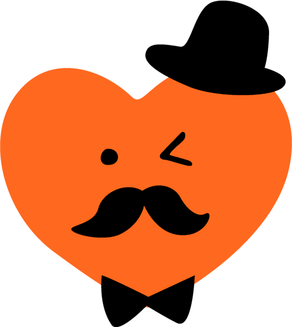 Transparent fathers-day Moustache Clip art Orange for fathers day cartoon for Fathers Day