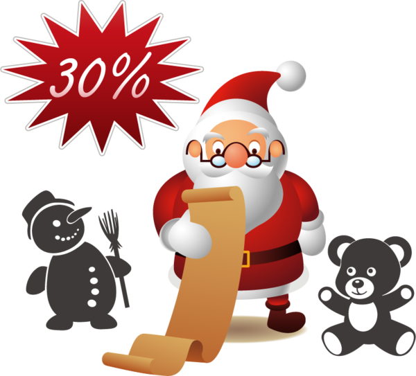 Transparent Santa Claus Christmas Poster Holiday Christmas Ornament for Christmas