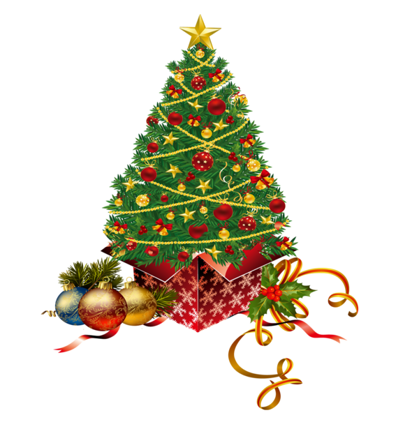 Transparent Christmas Santa Claus Christmas Gift Fir Pine Family for Christmas