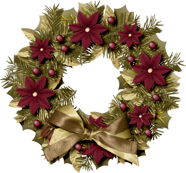 Transparent Flower Cut Flowers Wreath Christmas Decoration for Christmas