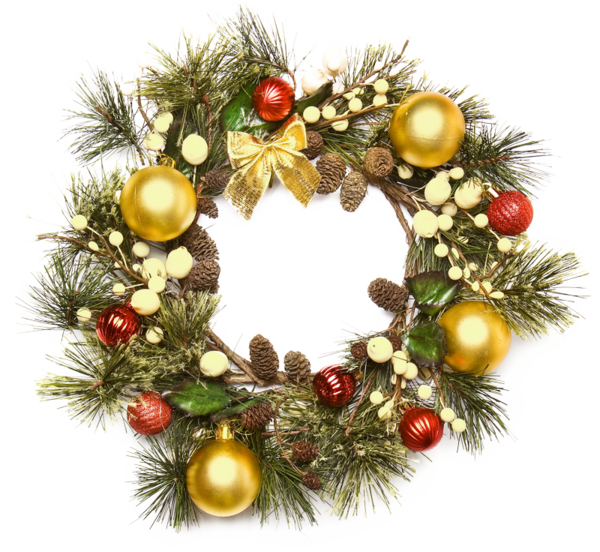 Transparent Christmas Ornament Wreath Christmas Evergreen Pine Family for Christmas