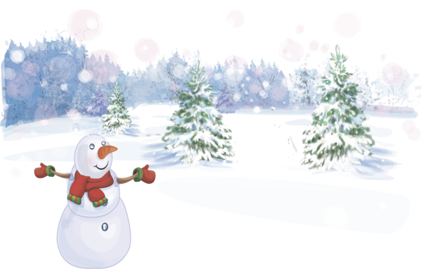 Transparent Santa Claus Winter Snowman Fir for Christmas