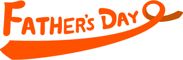 Transparent Fathers Day Orange Text Font for happy fathers day for Fathers Day