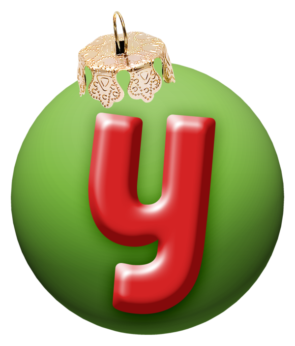 Transparent Christmas Day Alphabet Christmas Graphics Green Christmas Ornament for Christmas