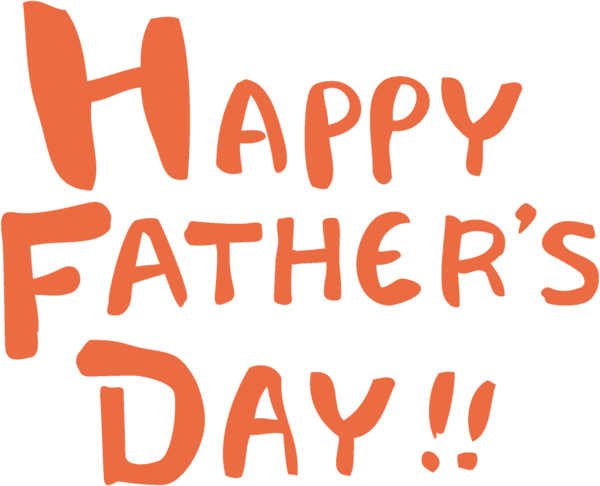 Transparent Fathers Day Orange Text Orange for happy fathers day for Fathers Day
