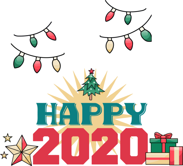 Transparent New Year 2020 Christmas eve Christmas Plant for Happy New Year 2020 for New Year