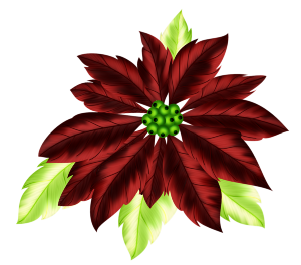 Transparent Christmas Poinsettia Christmas Decoration Plant Flower for Christmas