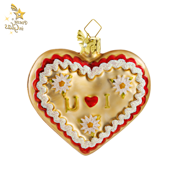 Transparent Lebkuchen Locket Christmas Ornament Heart for Christmas