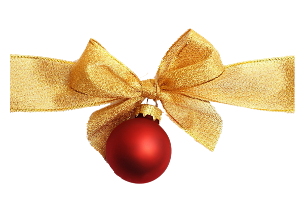 Transparent Ribbon Gold Christmas Ornament for Christmas