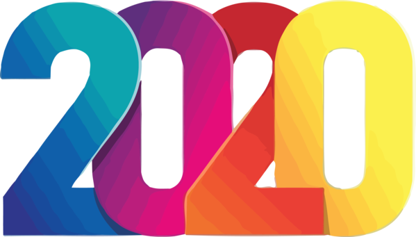 Transparent New Years 2020 Text Font Line for Happy New Year 2020 for New Year