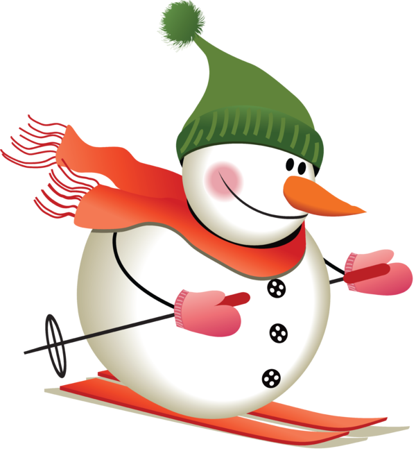 Transparent Skiing Snowman Christmas for Christmas