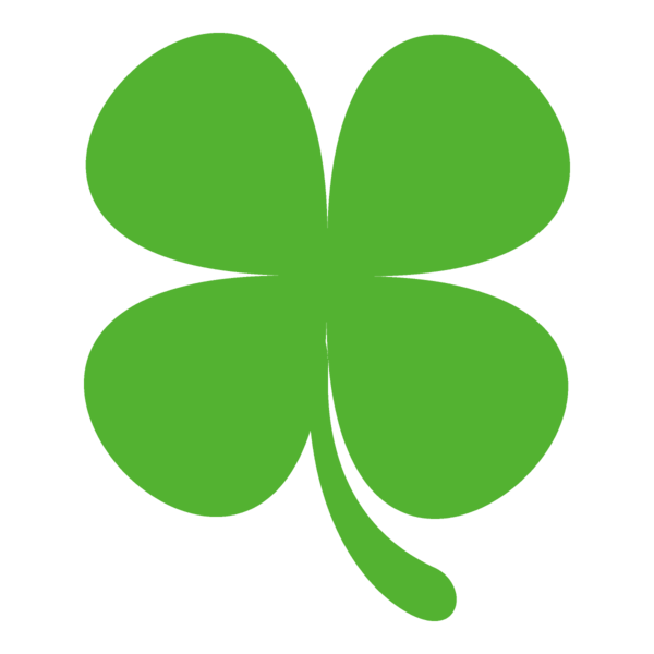 Transparent St Patrick's Day Green Leaf Symbol for Four Leaf Clover for St Patricks Day