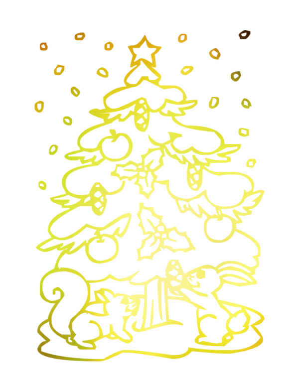 Transparent Christmas Day Santa Claus Drawing Yellow Line for Christmas
